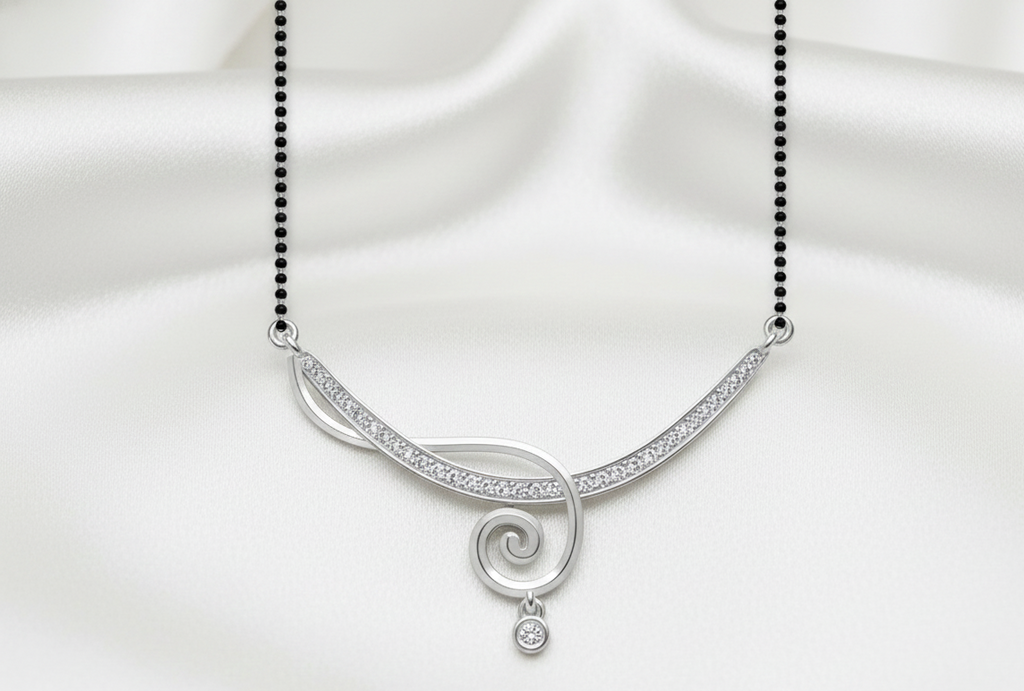 Silver Mangalsutra – Lightweight & Traditional Black Beads