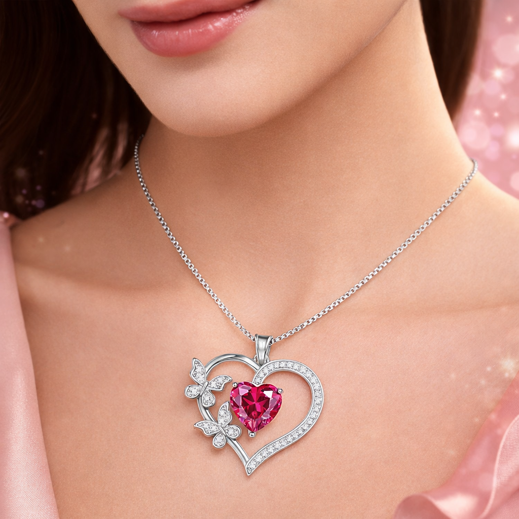 Silver Pendant For Women With Chain - Valentine Day Special